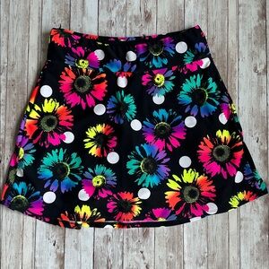EUC Smash Dandy Neon Daisy Floral Polka Dot Slim Golf Tennis Skort sz XS Nylon